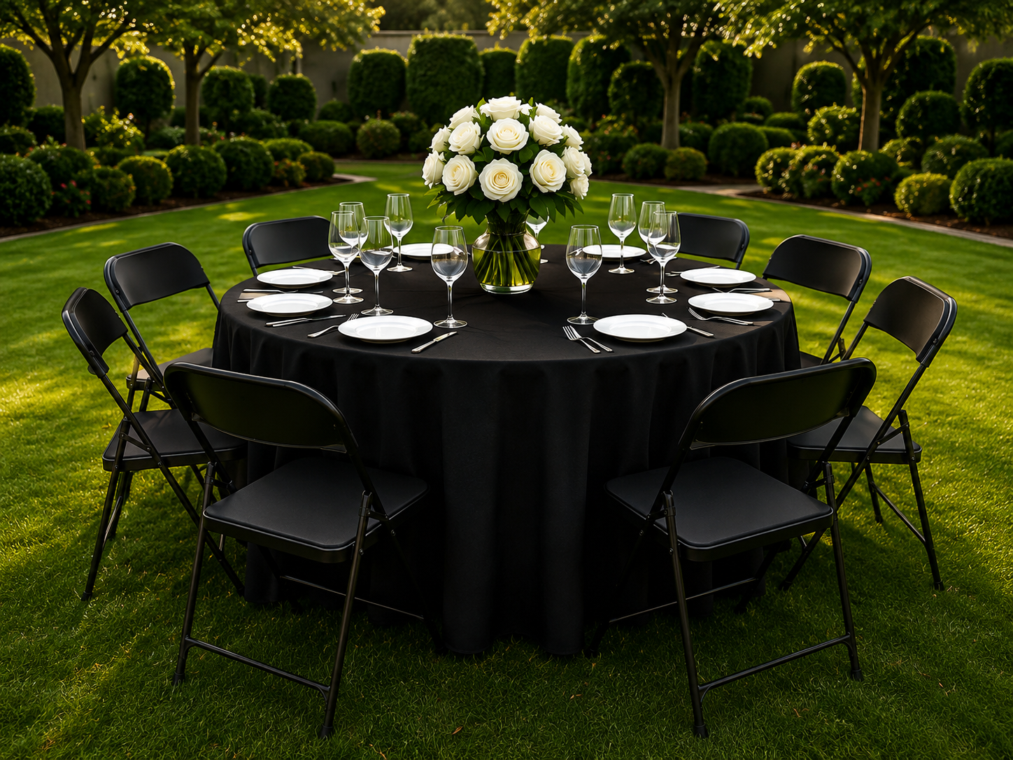 8 foot white folding table